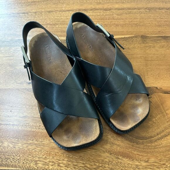 Massimo Dutti Black Leather Sandals. Size 37 - Picture 4 of 8